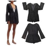 Pink Owl NWT  Black Long ‎ Sleeve Lace Romper womens size Medium casual formal Photo 9