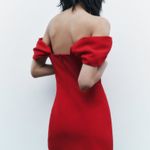 ZARA Wedding dress mini red classic sexy bodycon party coctail night out Christmas Photo 6