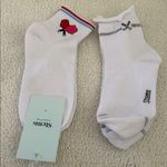 STEMS bundle of TWO crew socks 1)Golf Lettuce Edge 2) pickleball racket socks White Photo 2