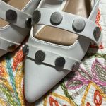 Bar III  Womens 6.5M White Studded Padded Josee Pointed Toe Block Heel Buckle Photo 2