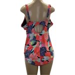 Roatan Size 4X Plus Size Swimwear Bright Floral Print One Piece Suit. New Blue Photo 2