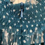 Zimmermann MONCUR SHIRRED POLKA-DOT CREPON MIDI DRESS IN TEAL SLIP DRESS Size 0 Photo 12