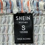 SheIn Smocked Tiered Mini Skirt Blue Orange White Stripe Size S Small Photo 4