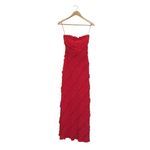 Endless Rose  Strapless Ruffled Textured Maxi Dress Red Prom Formal Gown Small Photo 1