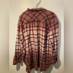 Free People  Ruby Button Down Oversized ombré/dip-dye flannel size large Photo 3