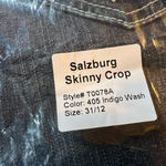 Luxe ❤️ NWT  brand skinny cropped blue jeans with bedazzled pockets Photo 6