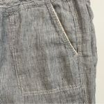 Caslon Pants Pull On Elastic Linen Palazzo Lounge Pockets Striped Blue Cream Photo 2