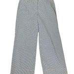 Talbots Chelsea Capri Sz 6 Navy Blue White Striped Casual Seersucker Pants Photo 0