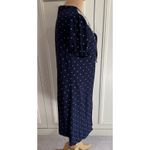 Vintage‎ Joanna Navy & White Polka Dot Robe Peignoir Puff Sleeve Retro Blue Size L Photo 3