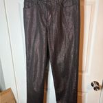 Old Navy  Metallic Sparkly High-Waisted Shine OG Loose Straight Leg Jeans Black 8 Photo 1