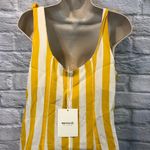 Beach Riot NWT Revolve  The Zoey Yellow/White Striped Romper- Medium Photo 5