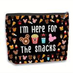 “I’m Here for the Drinks” Makeup Bag | Travel Cosmetic Pouch NWT Black Photo 5
