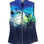 Athleta Altitude Watercolor Goose Down Zip Up Vest Pockets Womens Size Small Photo 1