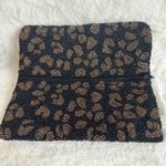 Vintage Moyna Clutch Envelope Bag Party Leopard Print Beaded Black 9x5" Photo 1