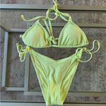 Aerie Green Bikini Triangle Top and Tie-Side Bottoms Photo 0