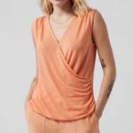 Athleta Breezy Wrap Tank Sz S NWOT Orange Photo 0
