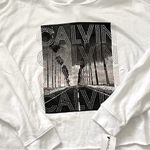 Calvin Klein NWT White Studded Semi Cropped Raw Hem Hoodie XL Photo 4