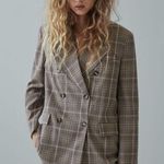 ZARA  Plaid Oversized Blazer Pink/Brown Size XS NEW Photo 0