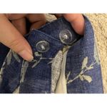 L.L.Bean Vintage 1980s  Linen Floral Wrap Skirt Blue Floral Pattern Size 6 Photo 8