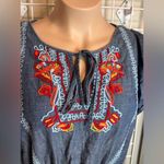 Eshakti Women’s  Wool Embellished Cotton Chambray Tier Dress Size 20W Photo 3