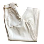 Veronica Beard Ecru Vegan Leather Atala Pants Tapered Leg Women's Size 2 NWT Photo 2