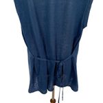 Tommy Bahama  Cardigan Large Blue Sleeveless Open Front Tie Back Photo 3