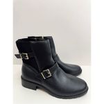 Anne Klein Boots Size 10.5 Black Block Heel Almond Toe Buckle Detail NEW Photo 1