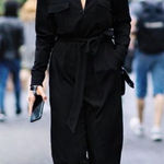 Ganni Clark Black Long Sleeve Tie Waist Jumpsuit Size 36 Photo 0