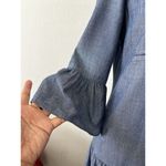 Derek Lam 10 crosby Chambray Denim Grommet Hem Bell Sleeve Mini Shirt Dress 0 Photo 6