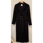 Favorite Daughter The Simon Double Breasted Longline Coat Size Small Black Photo 14