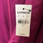 EXPRESS : Metallic Purple Plunging neckline- side slit-long sleeve- Dress- S Photo 2