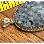 Tahara 925 Sterling Silver Pendant with Stormy Night Feldspar Gemstone RARE Gray Photo 12