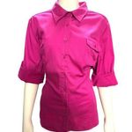Apt. 9  Fuchsia Purple Button Front Dressy Cotton Shirt  Front Pockets Size XL Photo 0