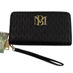 Badgley Mischka  Long Wallet with Phone Pocket Wristlet in Black Photo 0