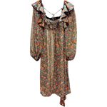 For Love & Lemons New  Brittany Floral Sheer Ruffled MIDI Balloon Sleeve Dress XS Photo 4