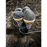 CAbi  6001 Navy Blue Suede Isla Tassel Ankle Tie Espadrille Wedges Size 7 Photo 3