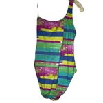 Echo One Shoulder One Piece‎ Bathing Suit Blue Size 8 Photo 3