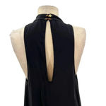 Amanda Uprichard Mini Dress Sleeveless Choker Neck Keyhole Silk Black Size Large Photo 6