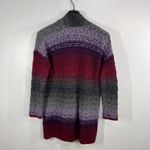 J. Jill Gradient Cable Knit Cardigan S Womens Purple Red Gray Ombre Long Photo 2