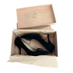 Prada  Womens Vintage Y2K Camoscio Nero Black Suede Point Toe Silver Buckle Heels Photo 12