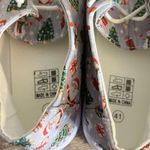 Christmas Print Slip On Shoes Chinese Size 41 Santa Trees Snowman Holiday Party Gray Photo 2