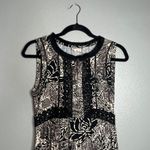 Holding Horses  Floral Print Midi Dress Size‎ 2 Black Cream Sleeveless High Low Photo 4