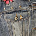 Bagatelle Collection Denim Jacket Studded Embroidered Floral Butterfly Size M Blue Size M Photo 3