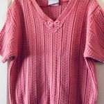 Blair  pink short sleeve v neck with lace sweater Photo 0