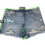 NFL Miami Dolphins  Team Apparel Distressed Frayed Blue Jean Shorts Women Size XL Photo 8