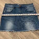 Authurna Denim Blue Pearled Mini Distressed Summer Skirt 5 Photo 11