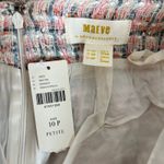 Anthropologie  Maeve PETITE Tweed Skirt Pink Blue Sporty Tux Y2K Stripe Size 10 Photo 2