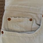 Levi's Levi’s cream Wedgie button fly 31 crop frayed bottom holes so cute Photo 9