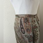 Vintage Talbots Paisley 100% Silk Wrap Maxi Skirt Silver/Beige/Brown 14. NWT Gray Photo 1
