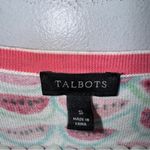 Talbots  Small‎ Cotton Button Down Cardigan Watermelon Print CP Photo 2